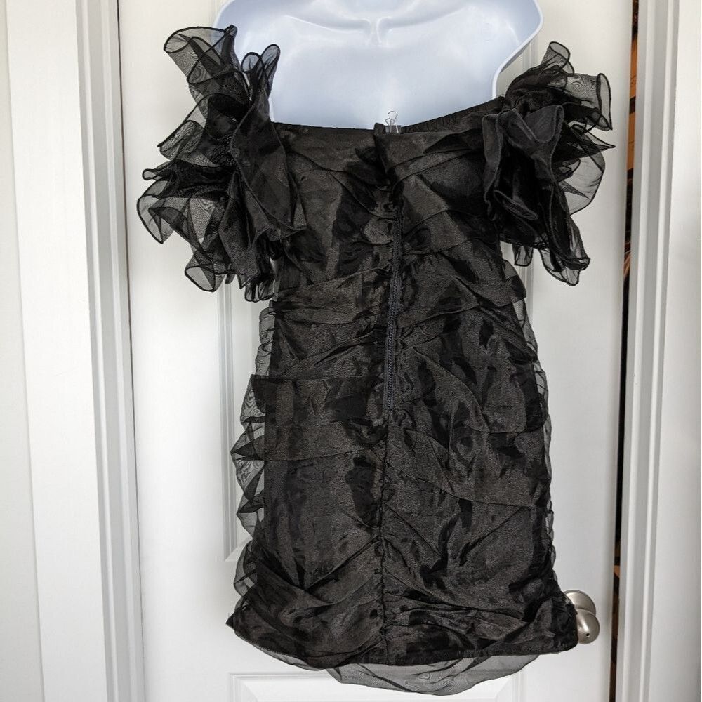 Shero New Formal Black Cocktail Mini Dress Size Large - Picture 3 of 5